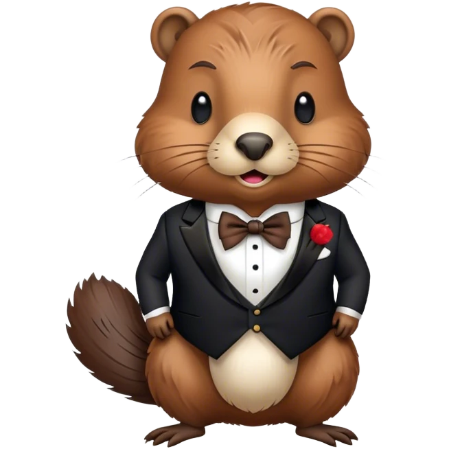 Beaver wearing tuxedo emoji