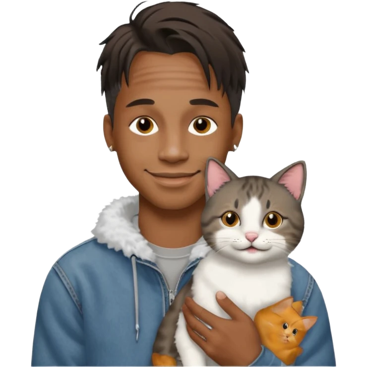 Travis scott with a cat smiling emoji