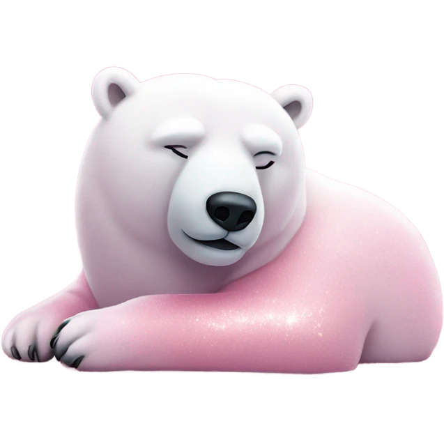 Pink polar bear lying down with glitter emoji