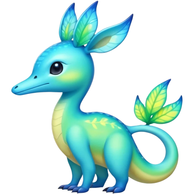 Shiny Exotic Colorful Amaura-Aurorus-Fakémon-hybrid-creature (full body)  emoji