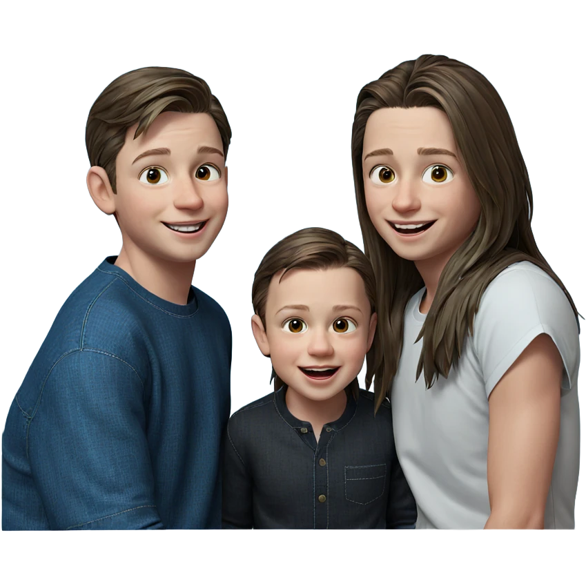 happy boys with long hair emoji