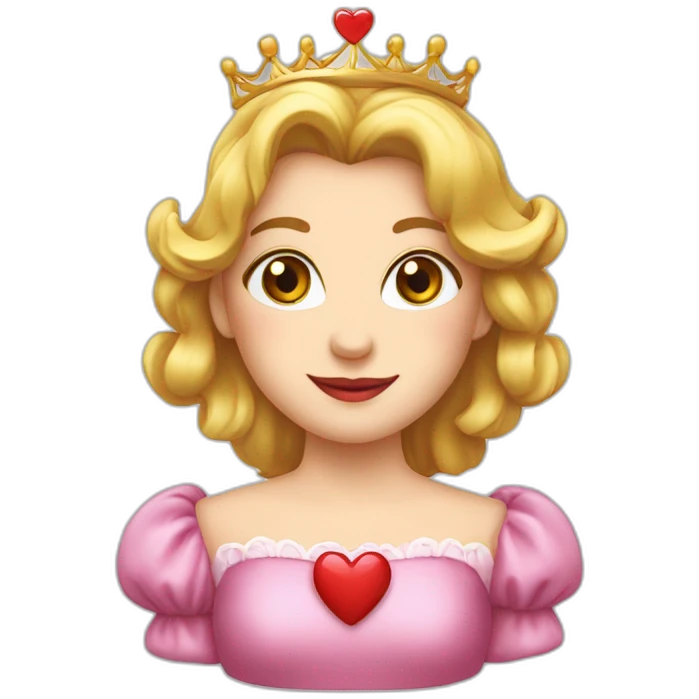 reine avec des coeurs a côté emoji