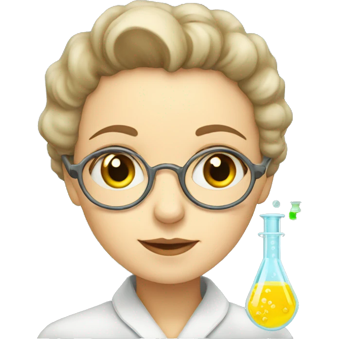 marie curie doing chemistry emoji