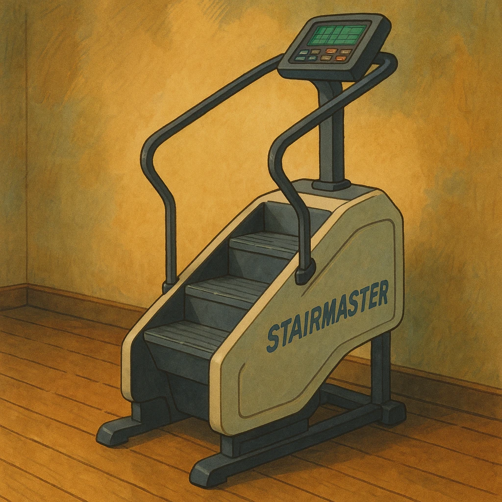 StairMaster exercise machine, ghibli style emoji
