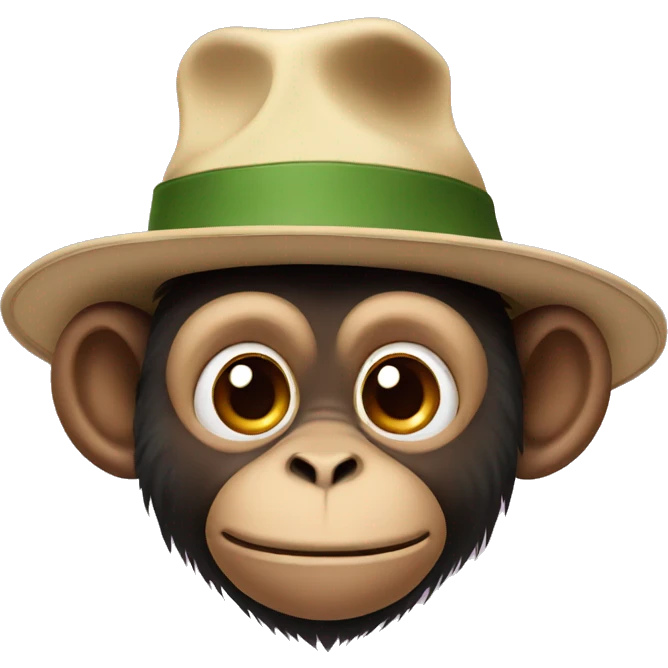 Monkey with  hat emoji
