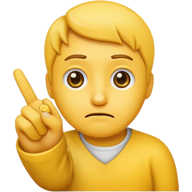 Create a emoji face sad with showing one hand little finger.
The other finger should be down and only one smallest finger should be stand up.

 emoji