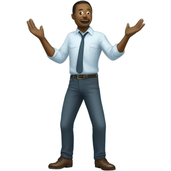 A man with dollar bills raining down on him emoji