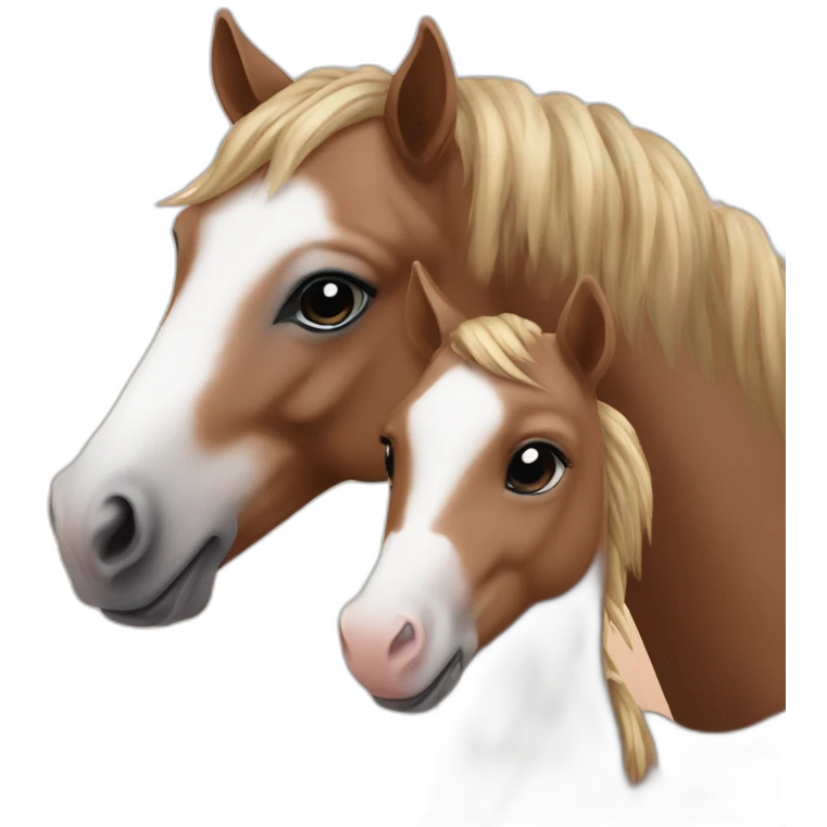 Baby horse and mom horse emoji