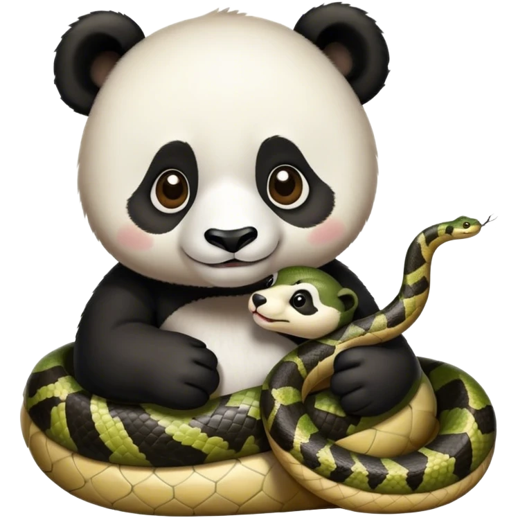 Panda + snake  and they have a Child  emoji