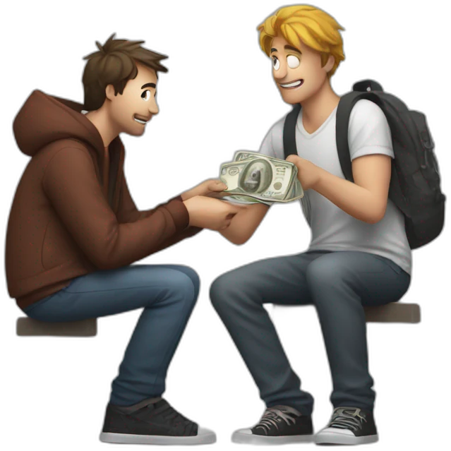 mr beast taking money from homeless person emoji