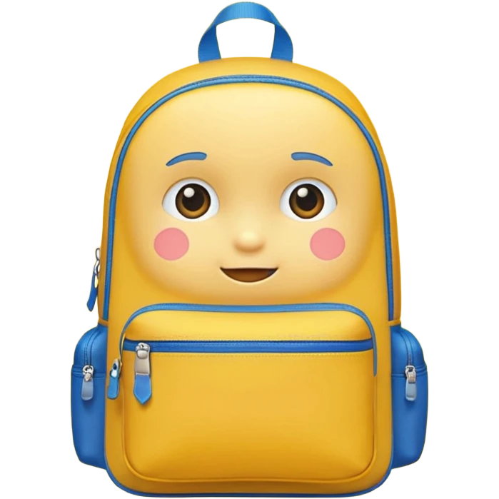 a yellow kid Backpack with zip emoji