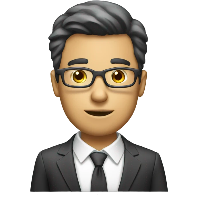 corporate man texting phone emoji
