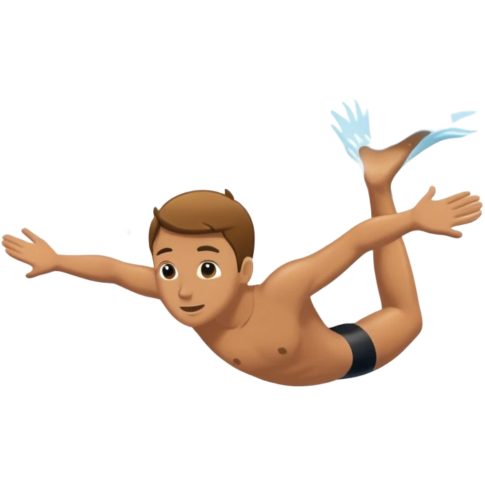 Person springt ins kalte Wasser mit einem Kopfsprung  emoji