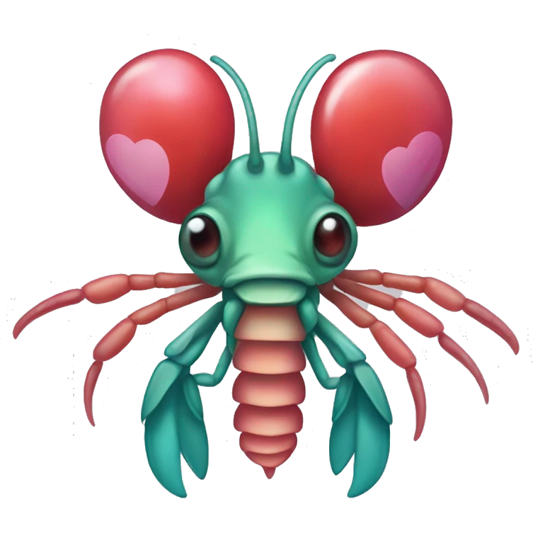 mantis shrimp with hearts emoji