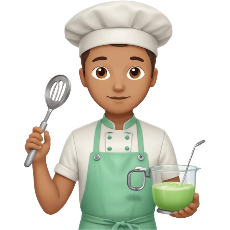 Mixer + peppermint apron,  Chef. emoji