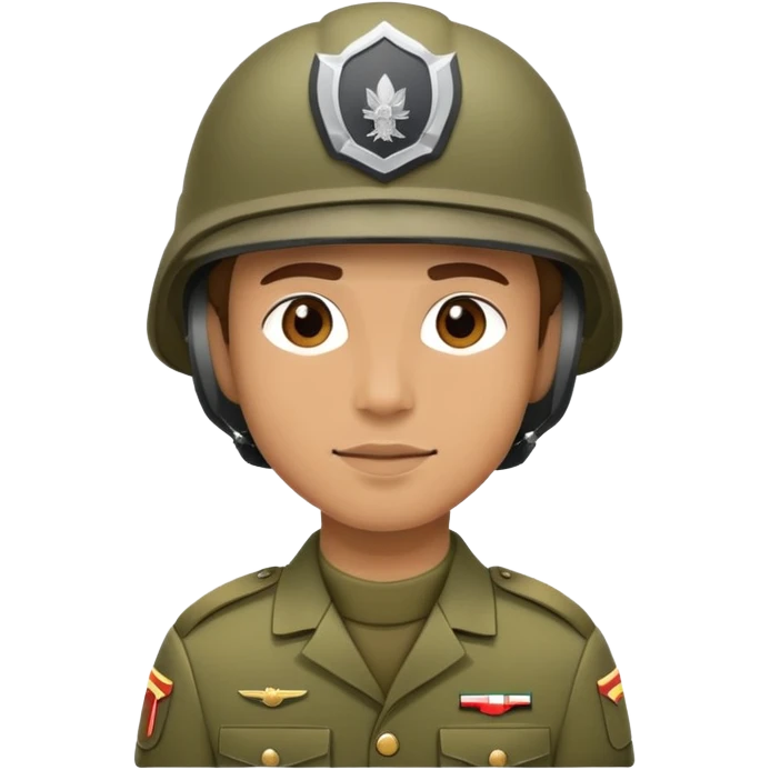 Military soldier in uniform with helmet emoji