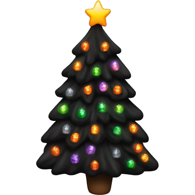 I want like a black Christmas tree with Halloween decorations on it and lights emoji