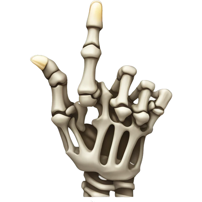 a skeleton hand with  a pointing upwards gesture with only the index finger pointing up  emoji