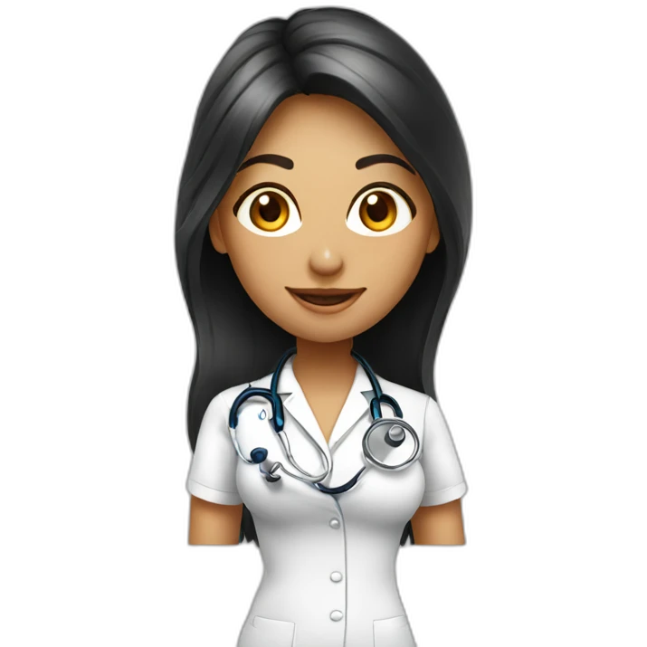 sexy girl with stethoscope emoji