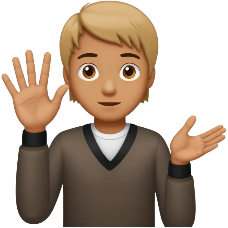 Make someone shrugging make it a guy and on the left hand put a 6 there and 7 on the other  emoji