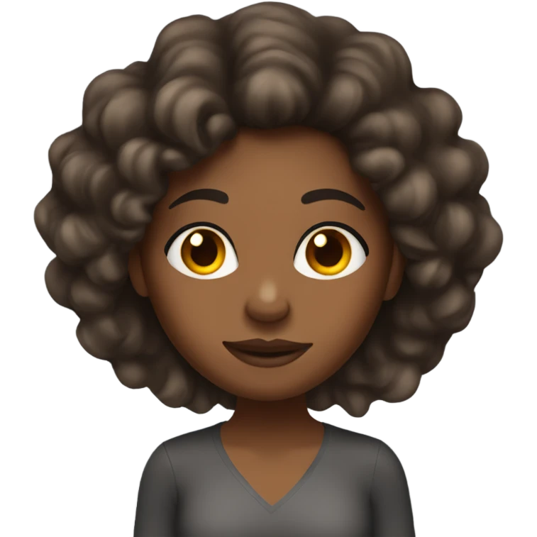 Brown skin girl with blow out hair emoji