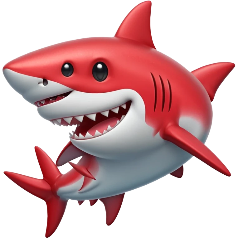 red glitter shark happy emoji