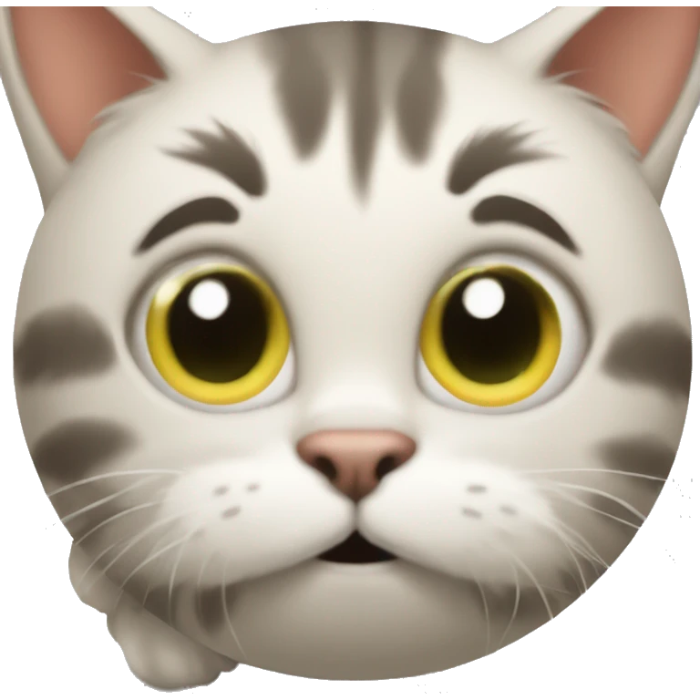 cat playing with hairy balls emoji