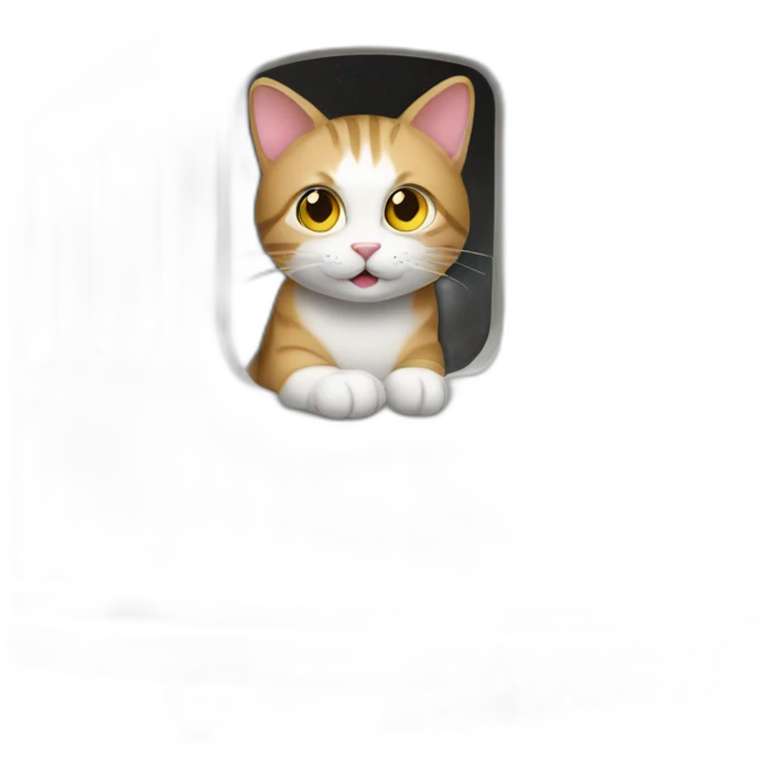 A cat in a train emoji