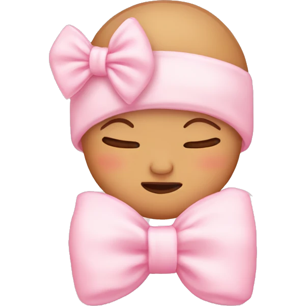 sleeping baby pink bow emoji
