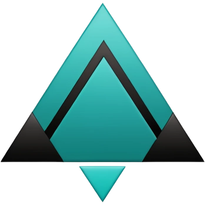 teal green with black, management logo transparent background emoji