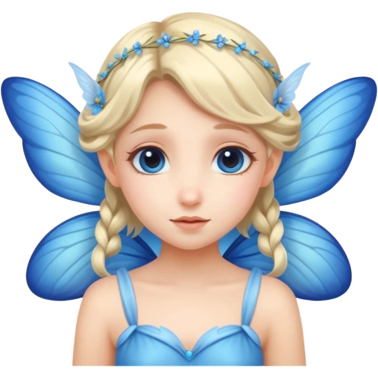A shy fairy with soft blue wings emoji
