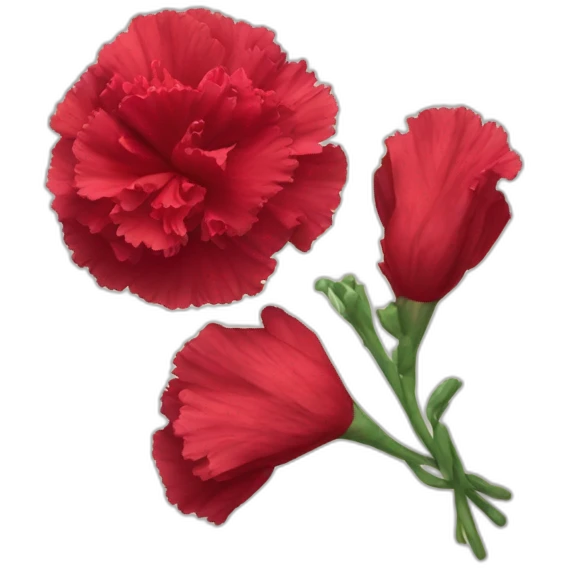 Crimson carnation flower emoji