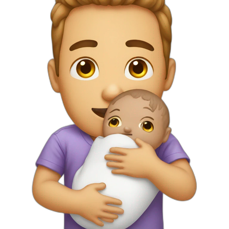 Very hold man with a baby s head  emoji
