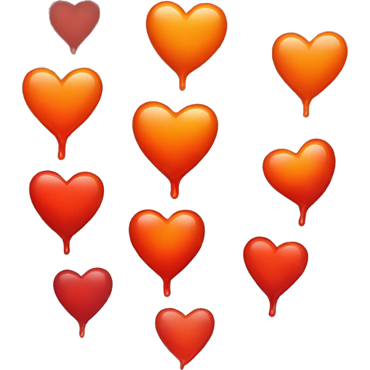 bleeding red heart glowing red-orange emoji