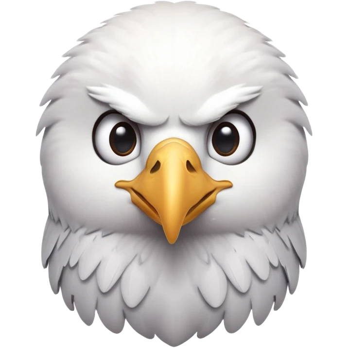 cinematic-cute-american-eagle-portrait-emoji,-head-tilted-playfully-and-inquisitively,-featuring-a-streamlined-form-with-a-subtle-blend-of-dark-and-white-plumage-and-round,-sparkling-eyes-full-of-spirited-charm,-simplified-yet-irresistible emoji