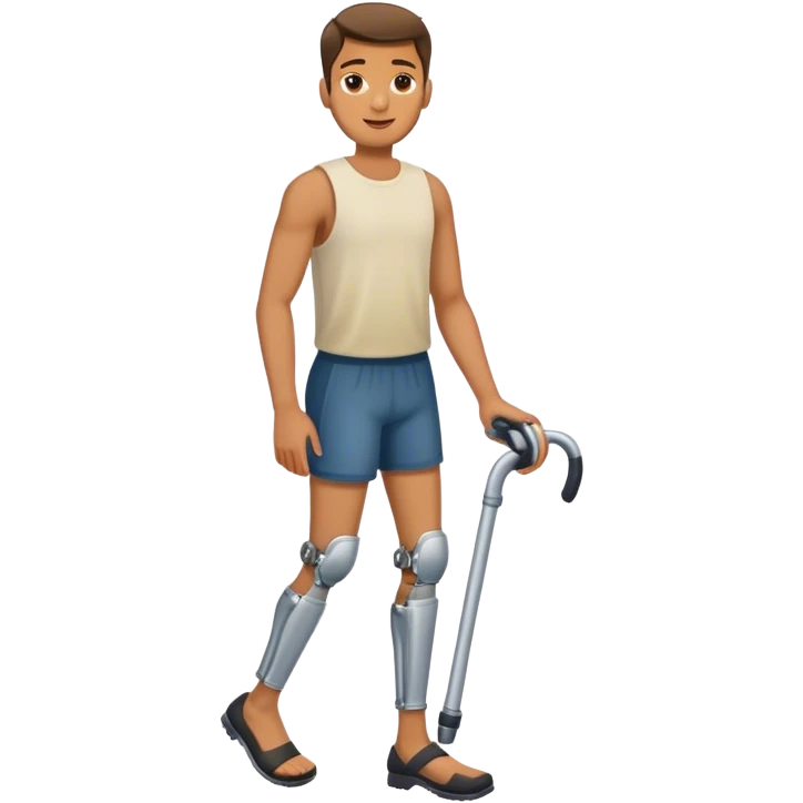 Guy with Prosthetic  leg emoji