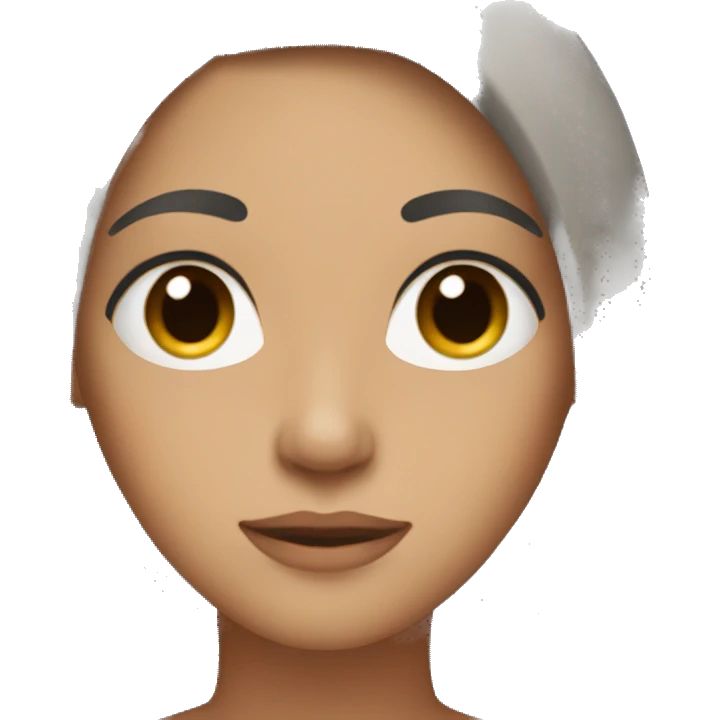 mom with long black hair and brown eyes emoji