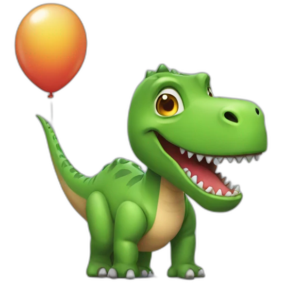 dinosaur with balloon emoji