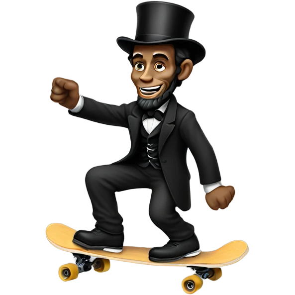 Abraham Lincoln skateboarding  emoji