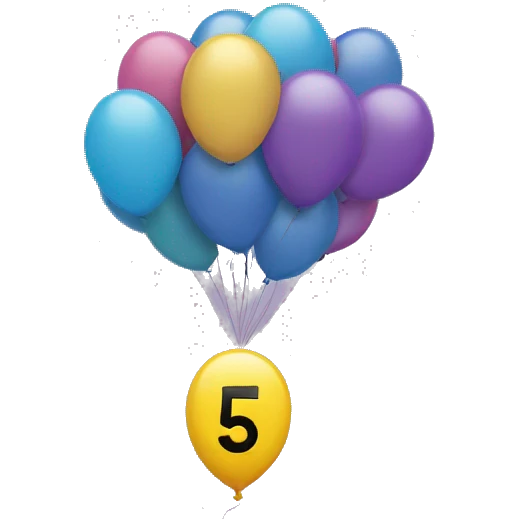 number 5 as a balloon emoji