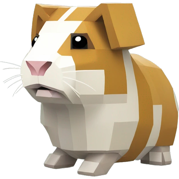 Minecraft style statue of a guineapig emoji