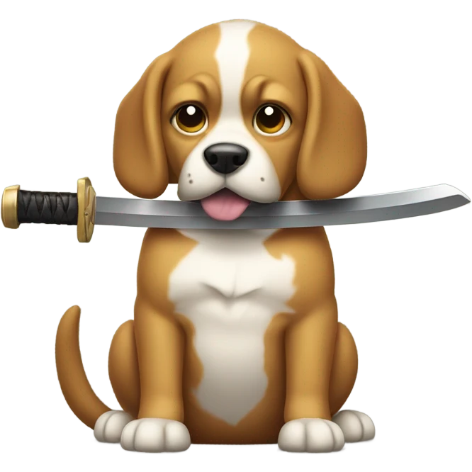 Dog with a katana and radio emoji