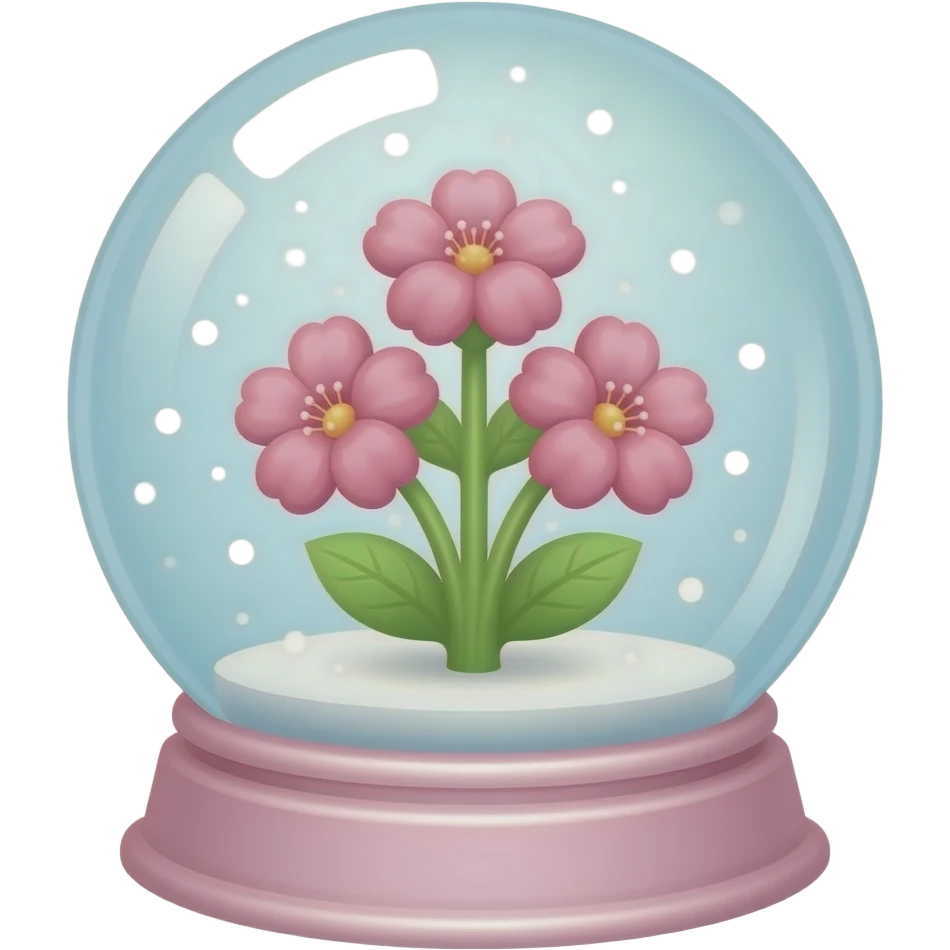 vintage rococo light pink dainty floral snow globe emoji