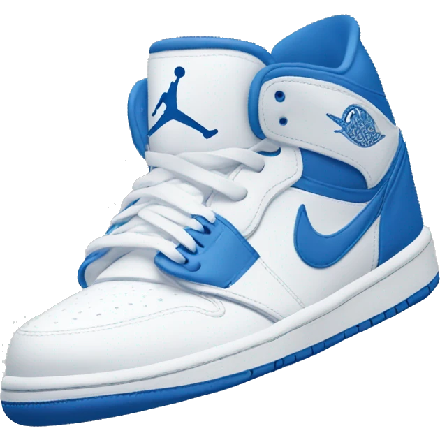 Blue and white Nike Jordan  emoji