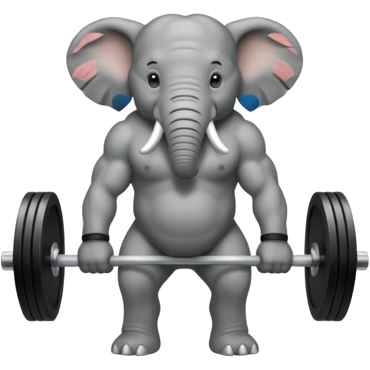 elephant deadlifting emoji