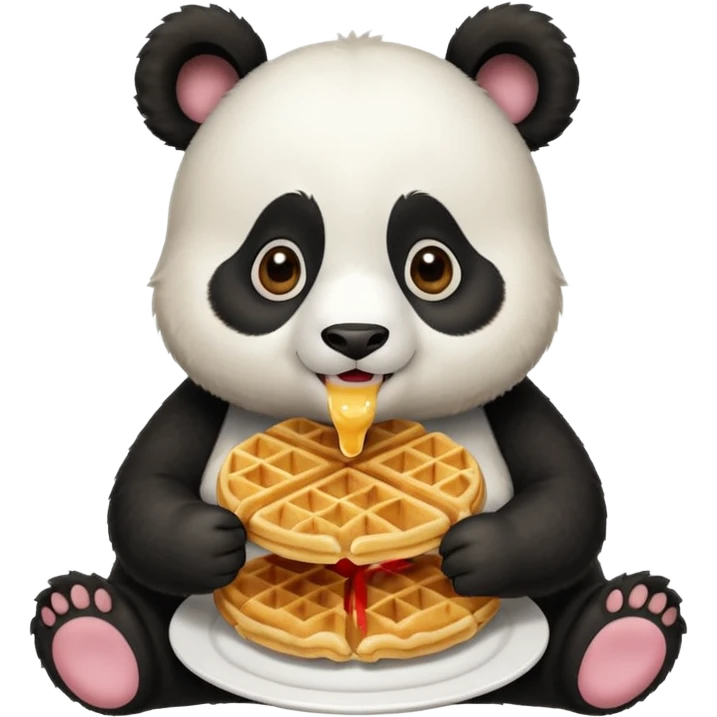 panda eating waffles emoji