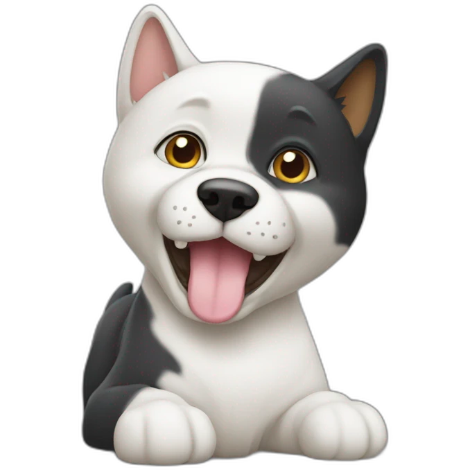 Un chat avec un chien emoji