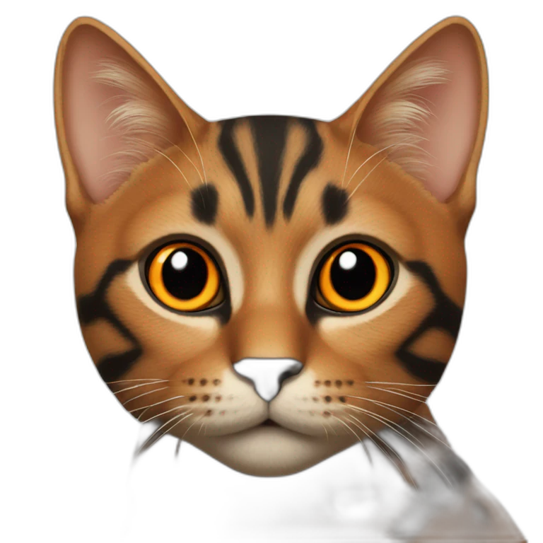 Cat orange and black emoji