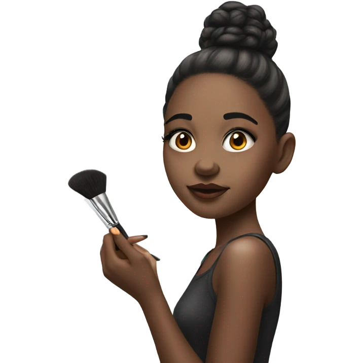 Hyper Realistic girl doing make up emoji