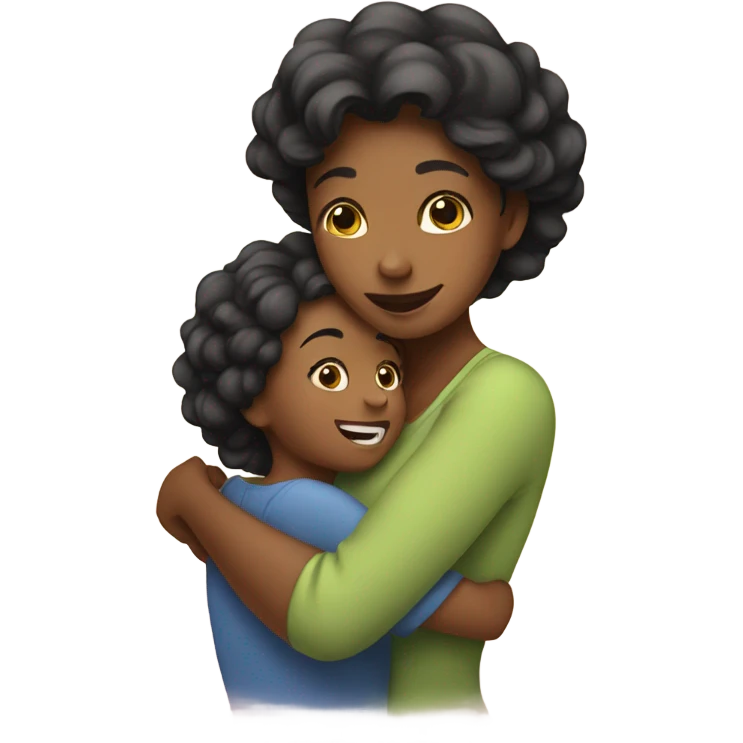 Mom and daughter hugging  emoji